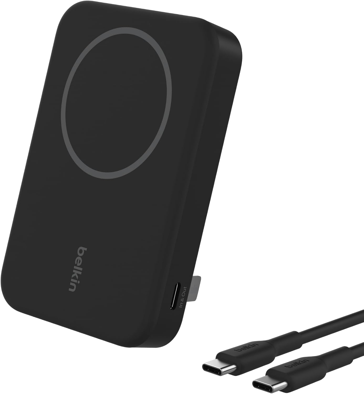 Belkin BoostCharge Qi2 Magnetic 15Watts, Wireless Power Bank 8000Mah & Stand, For iPhone, Black