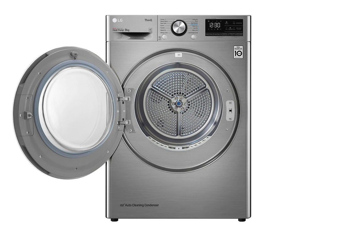 LG Heat Pump Condenser Dryer A+++, 9KG, Eco Hybrid, Drum Care, Drum LED, Silver