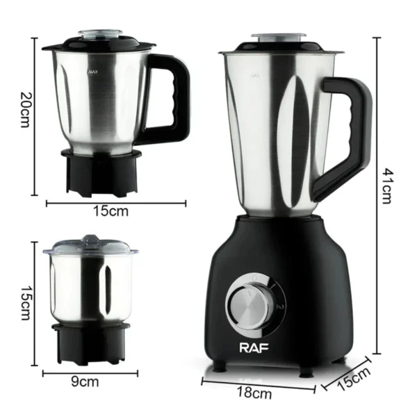 Raf Blender 3 In 1, 3Blades, 350Watts, Black Raf Blender 3 In 1, 3Blades, 350Watts, Black