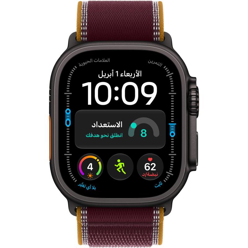 Apple Watch Ultra 4 GPS + Cellular 49Mm, Black Titanium Case, Burgundy Trail Loop, M/L