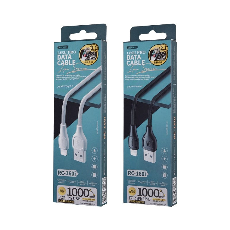Remax Lesu Pro Usb Data Cable to Lightning, 1M, Black / White Remax Lesu Pro Usb Data Cable to Lightning, 1M, Black / White