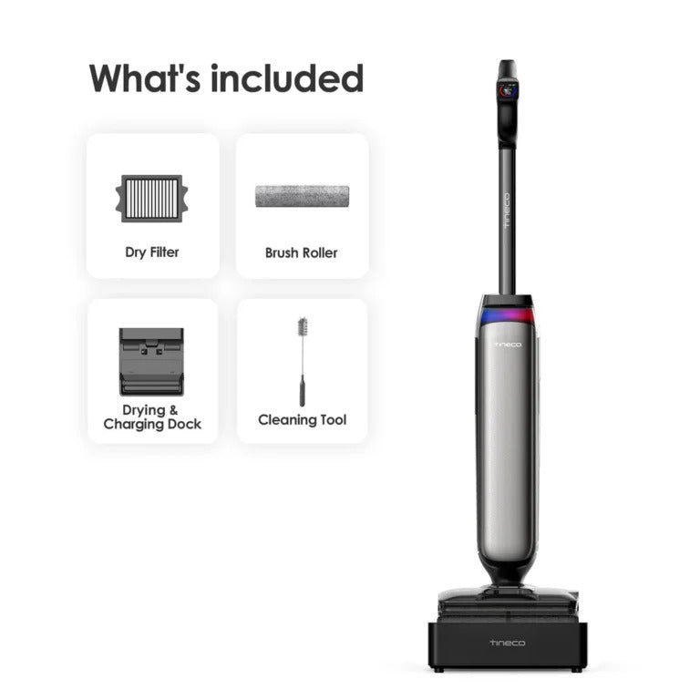 Tineco Upright Vacuum & Floor Artist Steam Cleaner, 0.88Lit, 285Watts, Grey