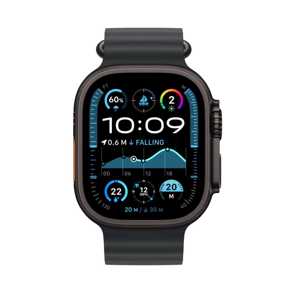 Apple Watch Ultra 2 GPS 49Mm, Black Titanium Aluminium Case with Black Sport Band, (Demo Unit)