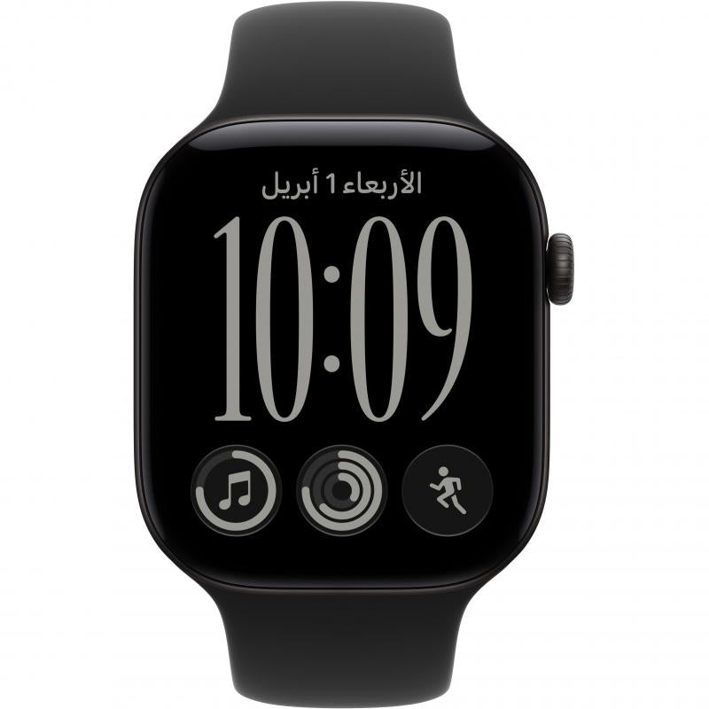 Apple Watch Series 12 GPS 46Mm, Black Aluminium Case, Black Sport Band, M/L