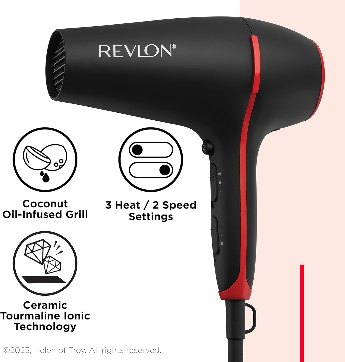 Revlon Hairdryer, 2000Watts, Black Revlon Hairdryer, 2000Watts, Black