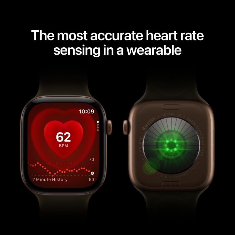 Apple Watch Series 12 GPS 46Mm, Black Aluminium Case, Black Sport Band, M/L