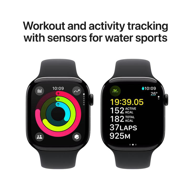 Apple Watch Series 10 GPS 46Mm, Jet Black Aluminium Case with Black Sport Band, (Demo Unit)