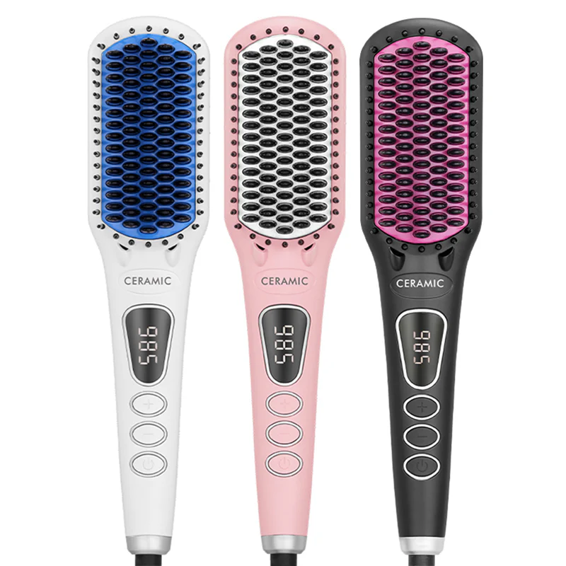 Enzo Hair Straightener Brush, 65Watts, Multi Color