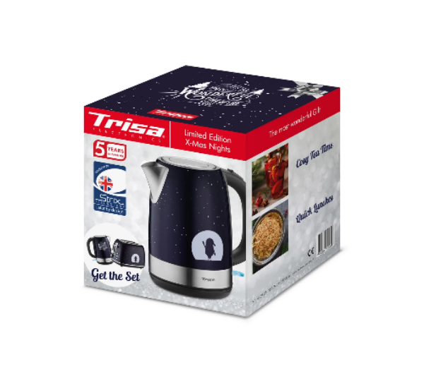 Trisa electric kettle packaging on a white background