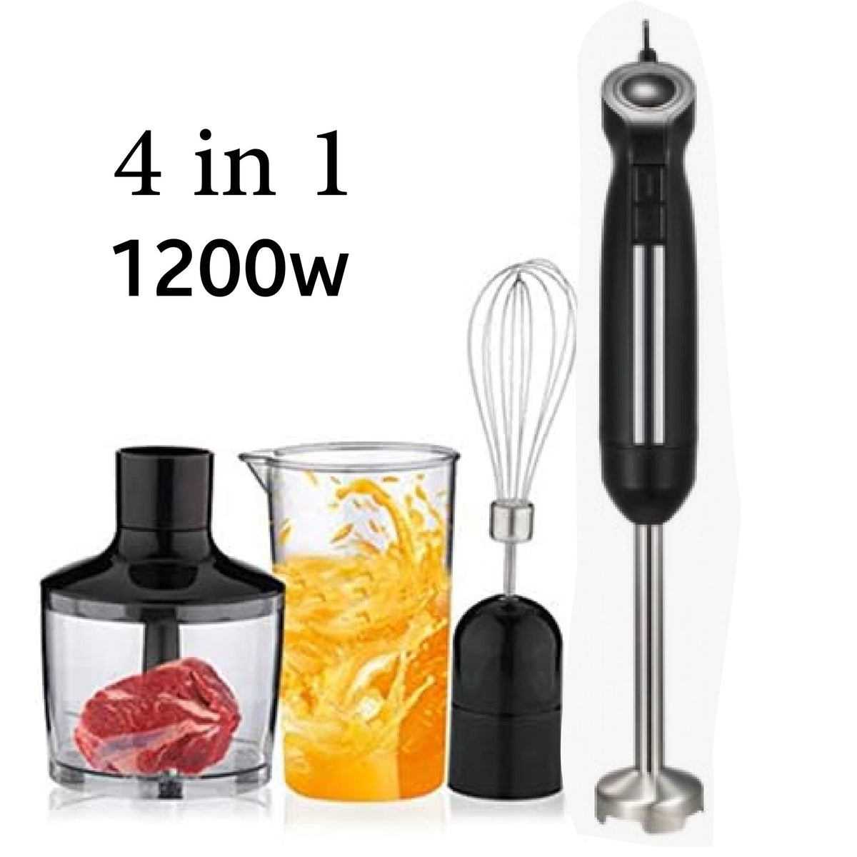 Sona Hand Blender Multi Speed, 600Ml, 1200Watts, Black