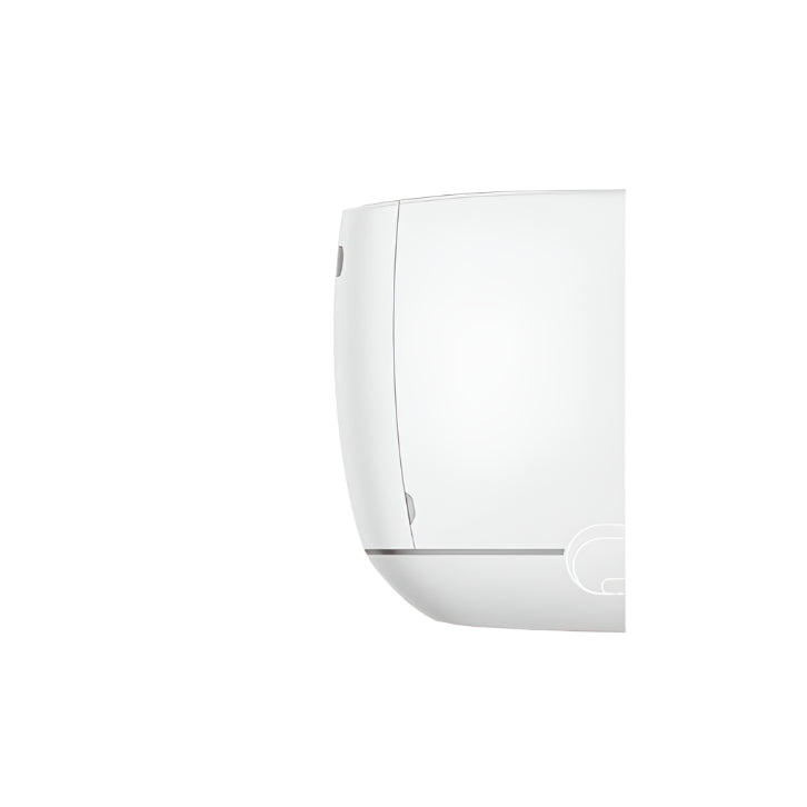White wall-mounted device on a white background