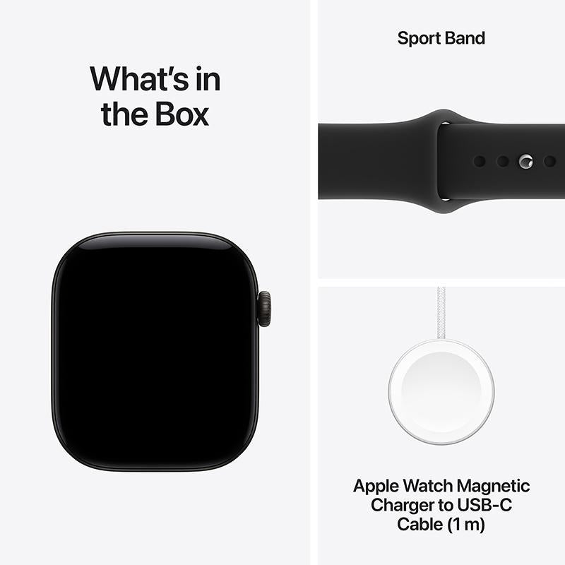 Apple Watch Series 12 GPS 46Mm, Black Aluminium Case, Black Sport Band, M/L