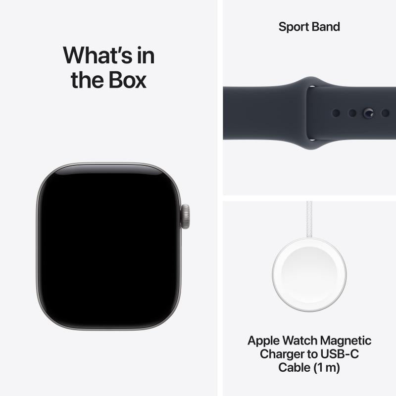 Apple Watch Series 12 GPS 46Mm, Space Grey Aluminium Case, Navy Blue Sport Band, M/L