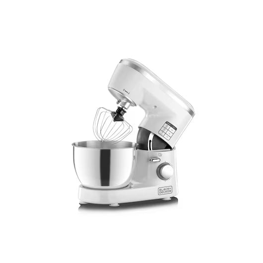 Black & Decker Stand Mixer, 4Lit, 1000Watts, White / Steel