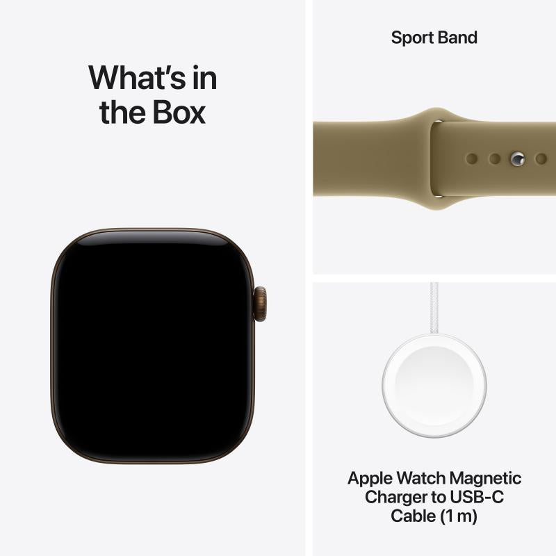 Apple Watch Series 12 GPS 46Mm, Dark Bronze Aluminium Case, Olive Sport Band, M/L
