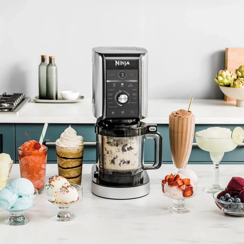 Ninja Cremai Deluxe Ice Cream Maker & Frozen Dessert Maker, 3Tubs, 10 in 1 Frozen, 2-in-1 Flavour