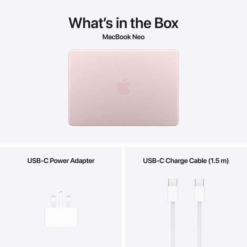 Apple MacBook Neo A18 Pro chip, 6Core CPU & 5Core GPU, 8GB & 256GB SSD, 13Inch, Blush
