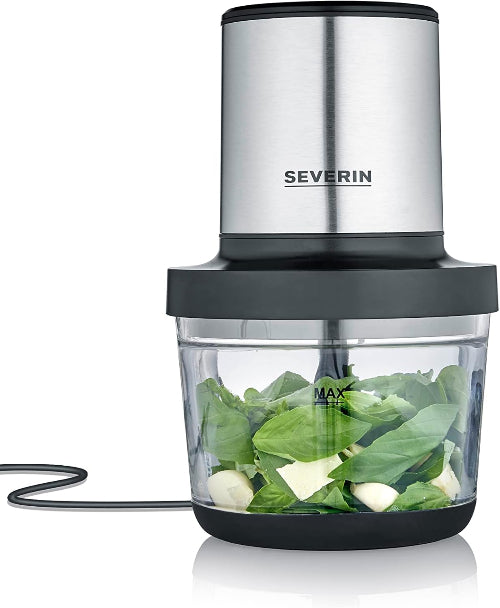 Severin Glass Food Chopper, 2Speeds, 1Lit, 400Watts, Black