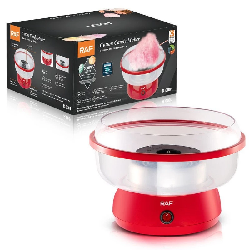 Raf Cotton Candy Maker, 500Watts, Red & White