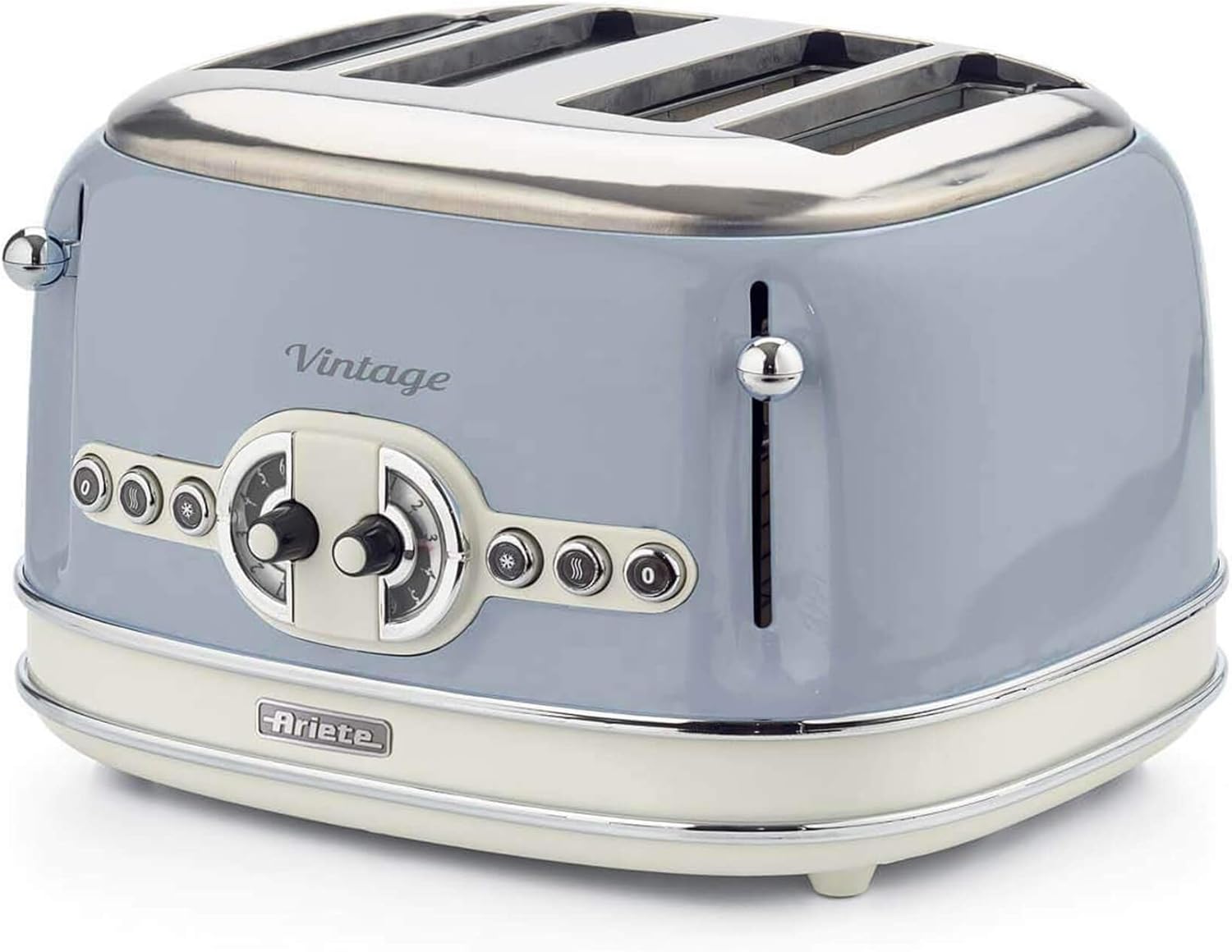 Ariete Toaster 4 Slice1600Watts, Functions Delete, Defrost, Heating6 Toasting Levels,Blue