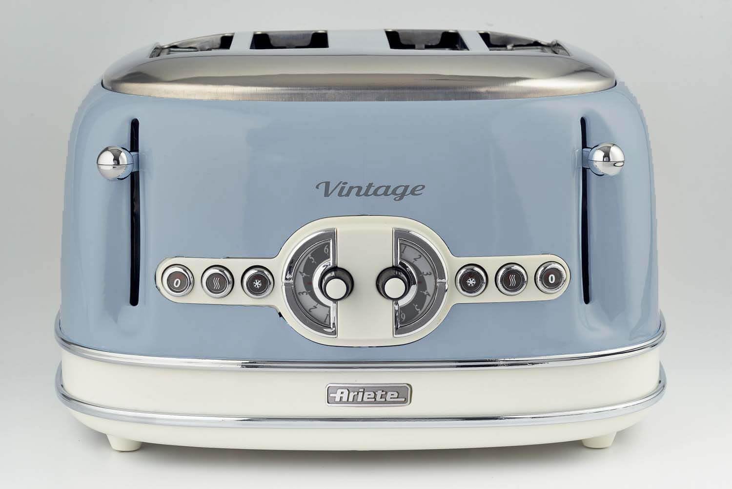 Ariete Toaster 4 Slice1600Watts, Functions Delete, Defrost, Heating6 Toasting Levels,Blue