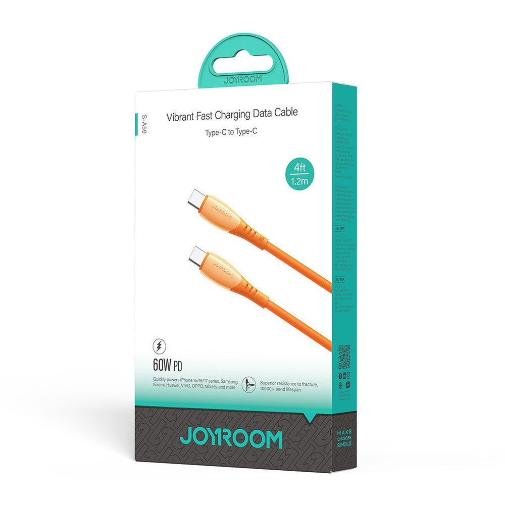 كابل Joyroom SA59 Series تايب سي إلى تايب سي أزرق - شحن ومزامنة فائقة