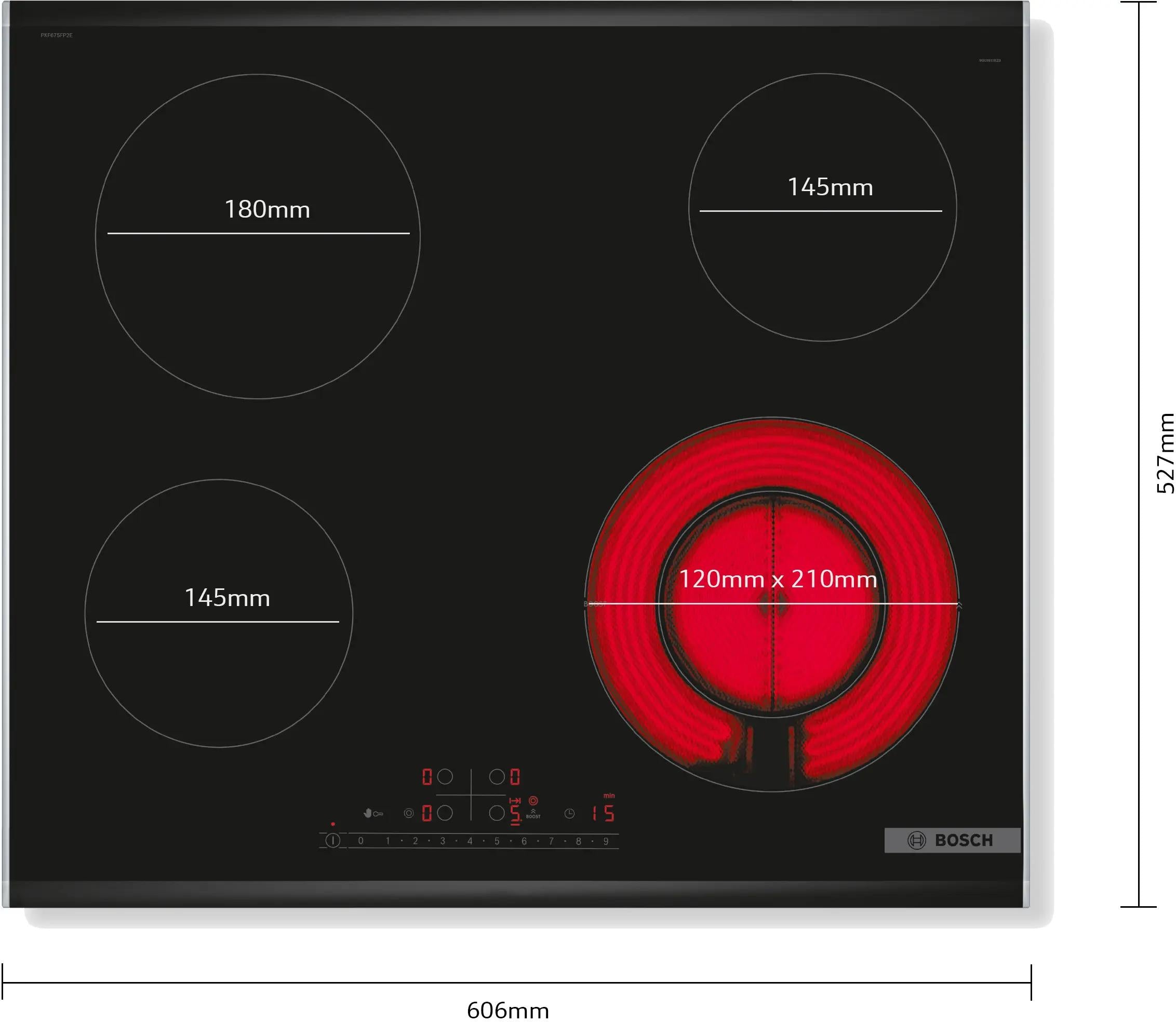 Bosch Built in Electric Ceramic Hob, Series 6, 60Cm, Black