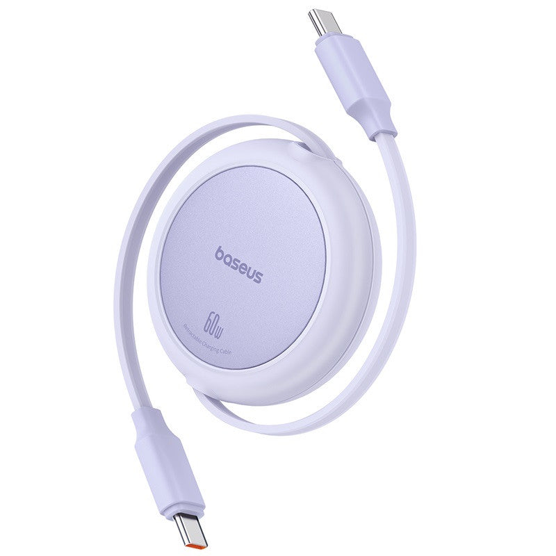 Baseus Free2Pull Mini Charging Cable USB-C to USB-C, 60Watts, 1Mm, Nebula Purple Baseus Free2Pull Mini Charging Cable USB-C to USB-C, 60Watts, 1Mm, Nebula Purple
