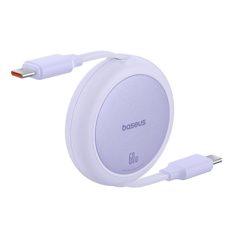 Baseus Free2Pull Mini Charging Cable USB-C to USB-C, 60Watts, 1Mm, Nebula Purple Baseus Free2Pull Mini Charging Cable USB-C to USB-C, 60Watts, 1Mm, Nebula Purple