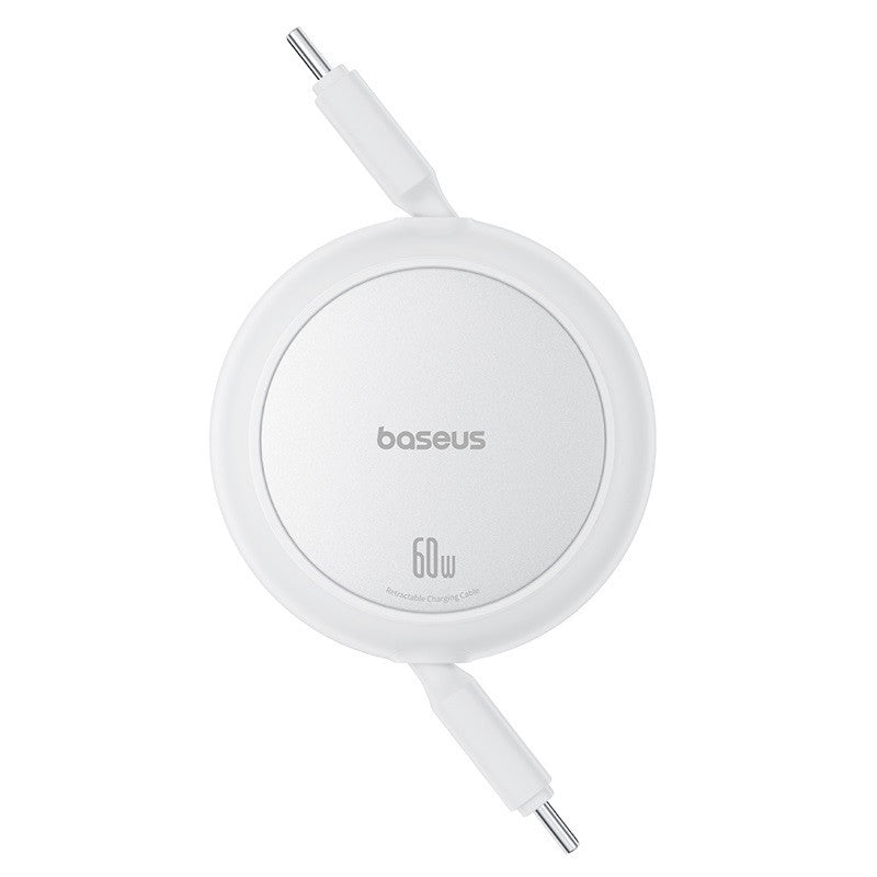 Baseus Free2Pull Mini Charging Cable USB-C to USB-C, 60Watts  1Mm, MoonWhite