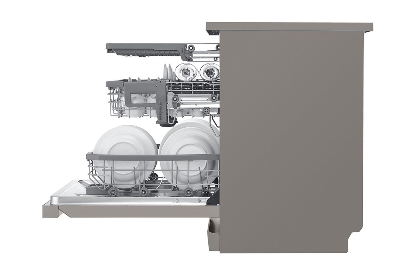 LG Free Stand Dishwasher A++, 14Sets, 10Program Steam, Platinum Silver
