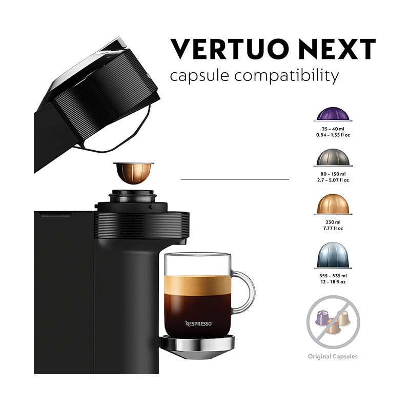 Nespresso Coffee Maker Machine - Vertuo Next Premium Classic Black
