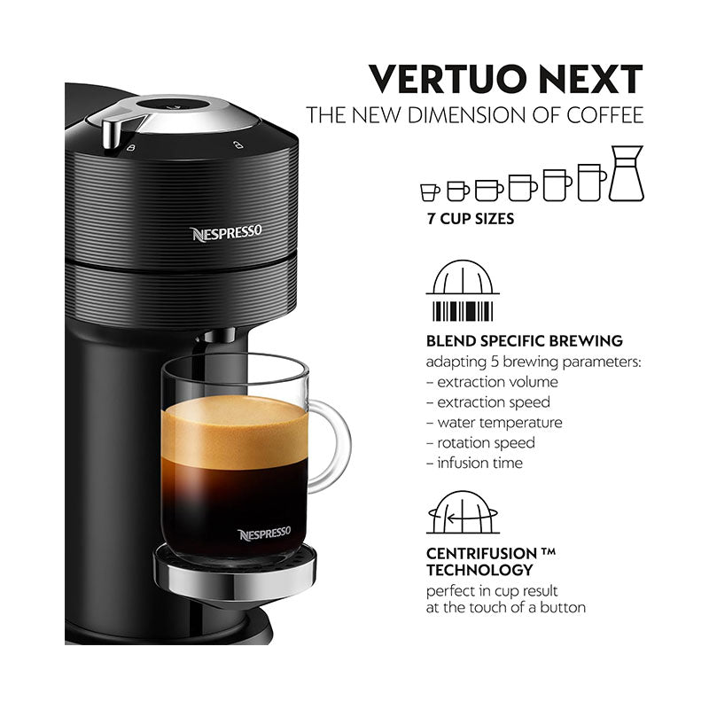 Nespresso Coffee Maker Machine - Vertuo Next Premium Classic Black