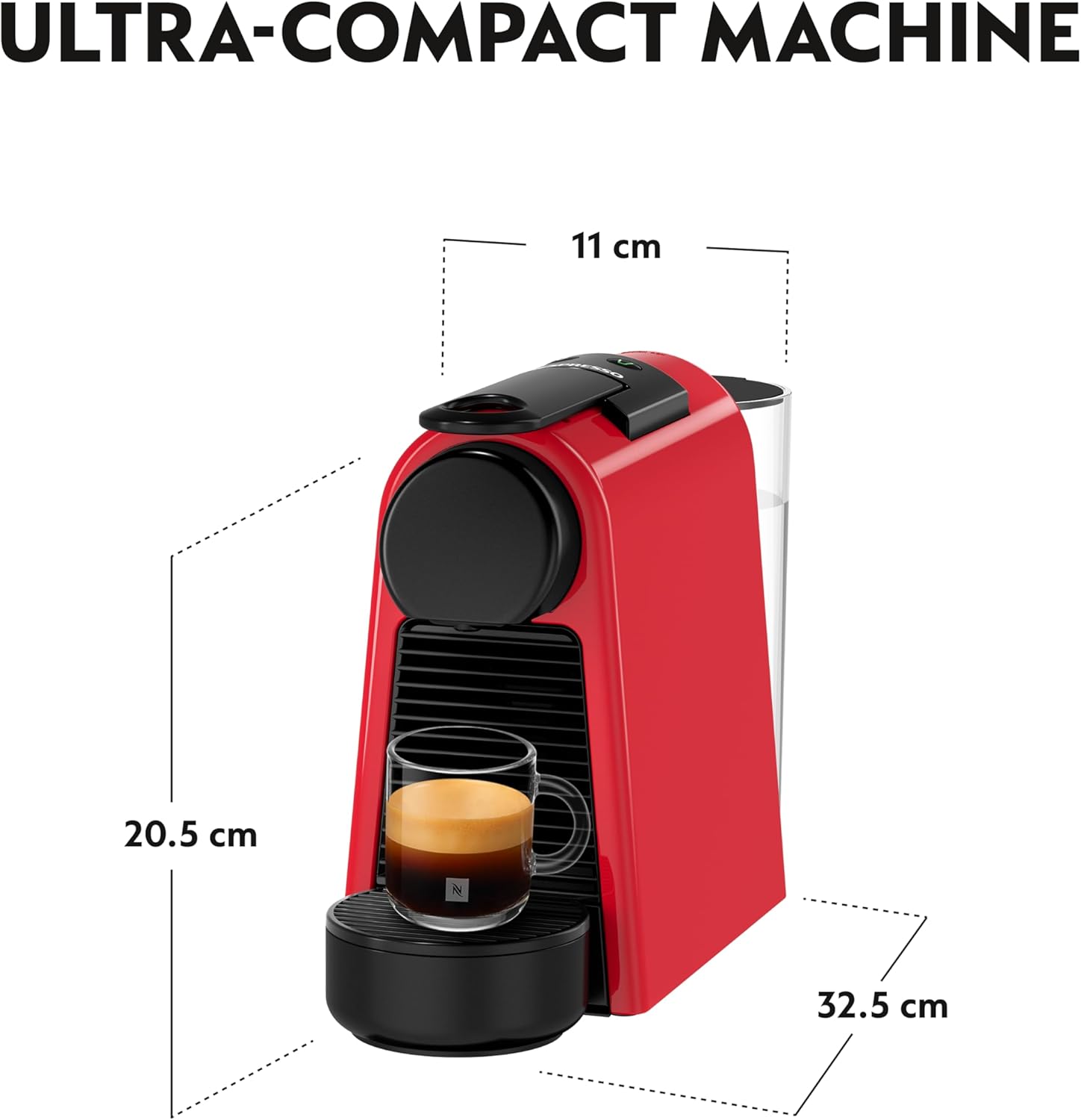 Nespresso Coffee Maker Machine, Essenza Mini D30, No Milk, Red