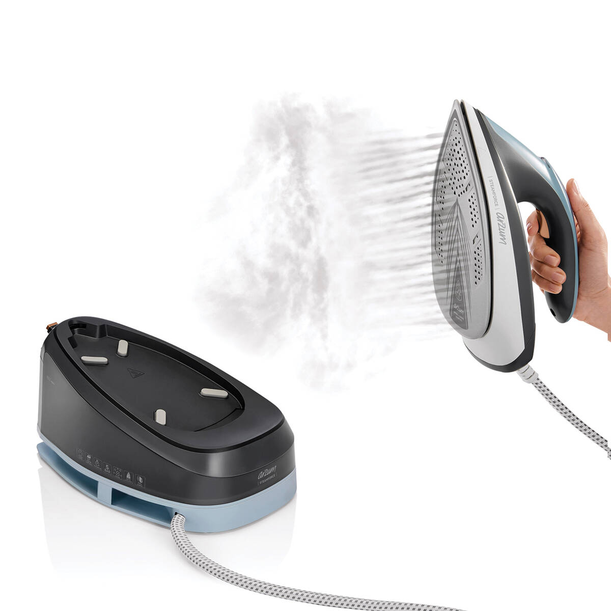 Arzum Steam force Steam Generator Iron, 5Bar Pressure, 1.5Lit, 2400Watts, Black