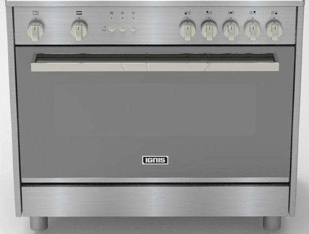 Smeg Free Stand Gas Cooker with Fan, 5Burners, 90Cm, Stainless Steel