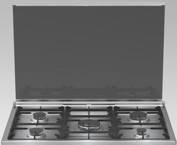 Smeg Free Stand Gas Cooker with Fan, 5Burners, 90Cm, Stainless Steel