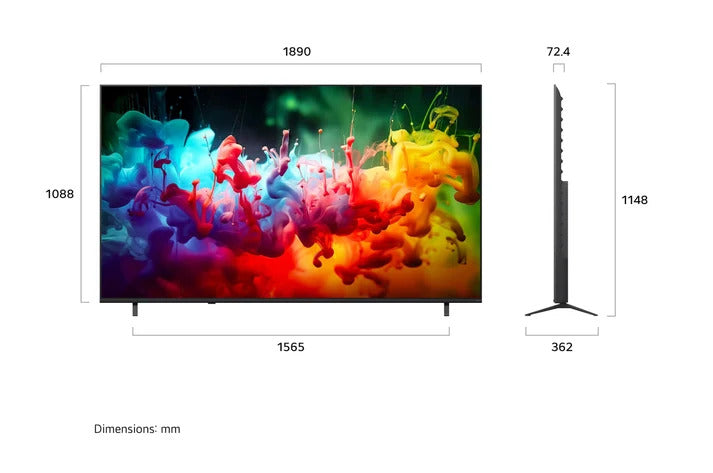 LG QNED Mini LED 86Inch, Smart & 4K, AI Assistant, Cinema Design, Dynamic QNED Color, Magic Remote