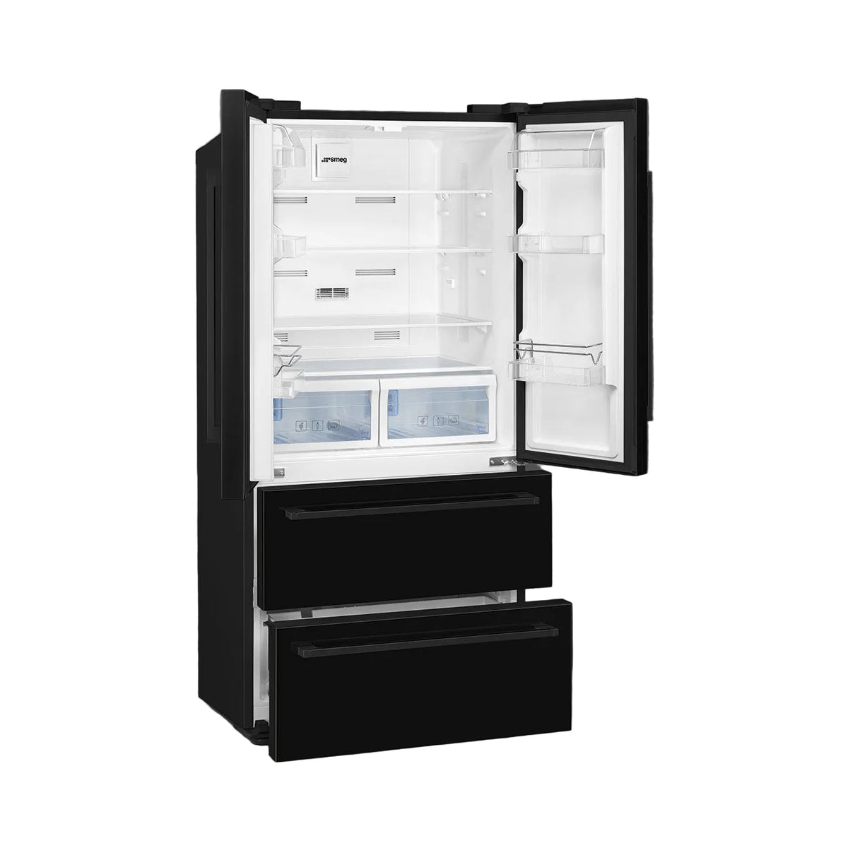 ثلاجة سمج اربع ابواب أ++, نظام ابواب فرنسية, 539 لتر, لون أسود