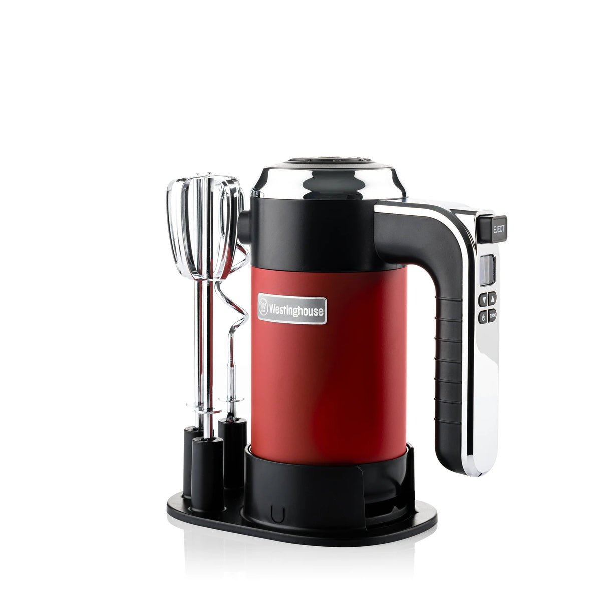 Westinghouse Retro Hand Mixer, LCD Display, 4Pieces, 300Watts, Red