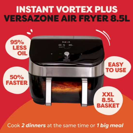Instant Pot Vortex Versa zone Fryer with Clear Cook, 8.5Lit, 1700Watts, Black Instant Pot Vortex Versa zone Fryer with Clear Cook, 8.5Lit, 1700Watts, Black