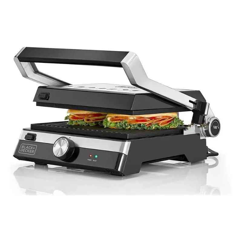 Black & Decker Grill, Non Stick, 2000Watts, Stainless Steel