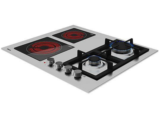 Teka Built In Mixed Gas & Electric Hob, 2Gas Burners & 2Electric Burners, 60Cm, Stainless Steel