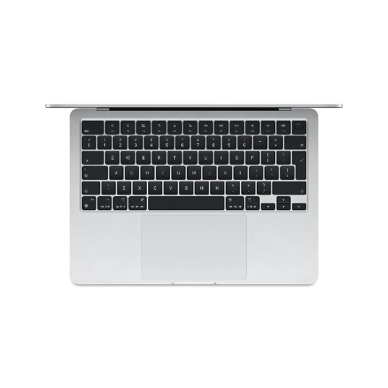 جهاز Apple MacBook Air M3 مقاس 13 بوصة، معالج 8 أنوية ووحدة معالجة رسومية 8 أنوية، ذاكرة 16 جيجابايت، سعة تخزين SSD 256 جيجابايت، باللون الفضي