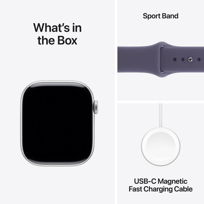 Apple Watch Series 11 GPS 46Mm, Silver Aluminium Case, Purple Fog Sport Band, M/L
