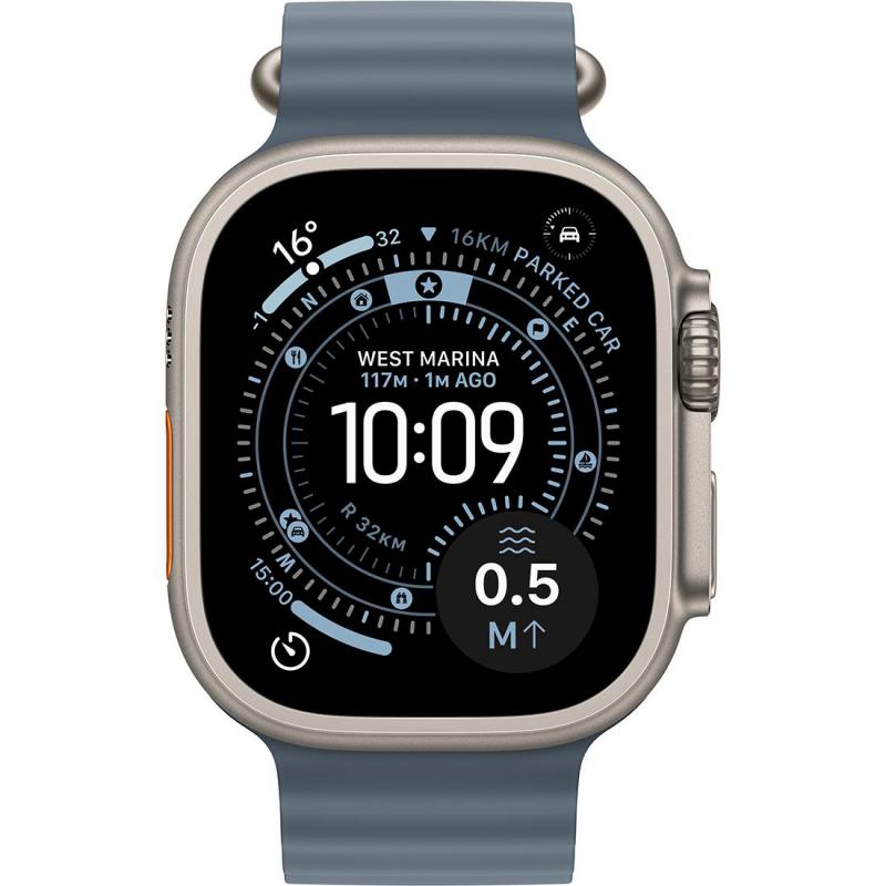 Apple Watch Ultra 3 GPS + Cellular 49Mm, Natural Titanium Case, Anchor Blue Ocean Band