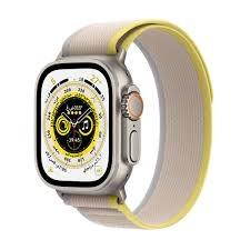 MNHK3AE/A /Apple Watch Ultra GPS + Cellular, 49mm Titanium Case with Yellow/Beige Trail Loop - S/M Beige / Device / 49MM