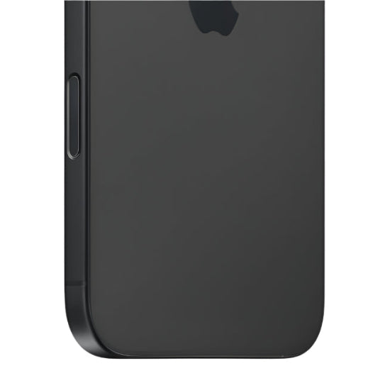 Black smartphone with Apple logo on a white background