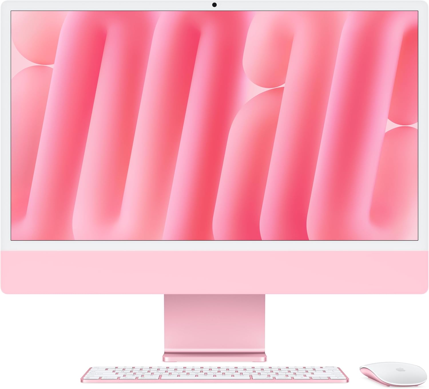 جهاز Apple iMac بشاشة Retina 4.5K مقاس 24 بوصة، شريحة M4 بمعالج 10 أنوية، ذاكرة 24 جيجابايت، سعة تخزين SSD 512 جيجابايت، باللون الوردي