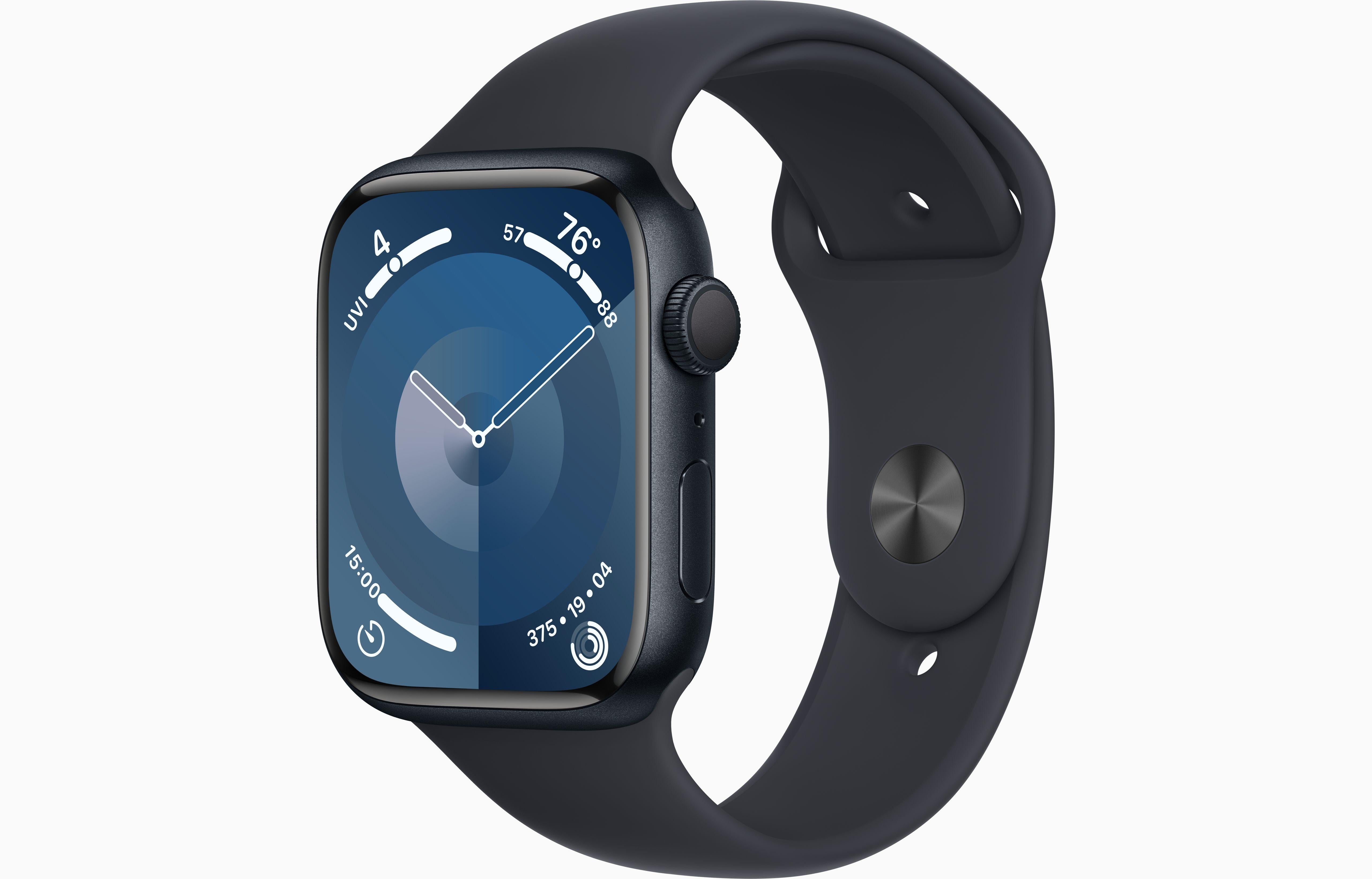 MNP13AE/A/Apple Watch Series 8 GPS 45mm Midnight Aluminium Case with Midnight Sport Band - Regular Midnight / 8 / 45MM